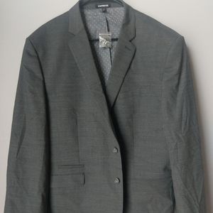 Express NWT gray fine plaid blazer